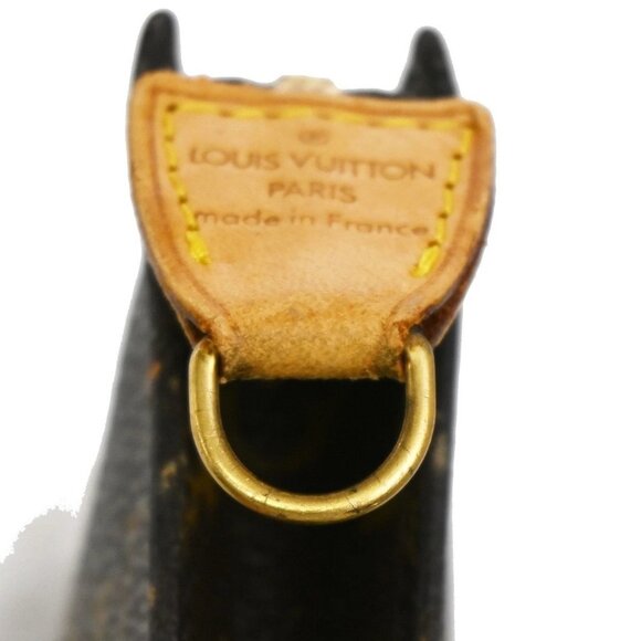 LOUIS VUITTON LV Logo Bucket GM Pouch Bag Monogram Leather Brown Gold - Picture 12 of 13